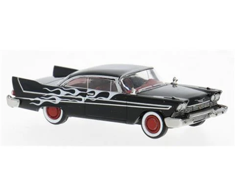 1958 Plymouth Fury in Black with White Flames - BREKINA