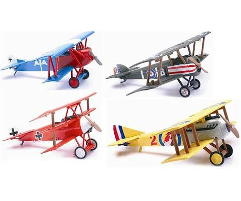 Classic Bi-plane Model Kits - 12 Pieces in a Non-Returnable Factory Sealed Case