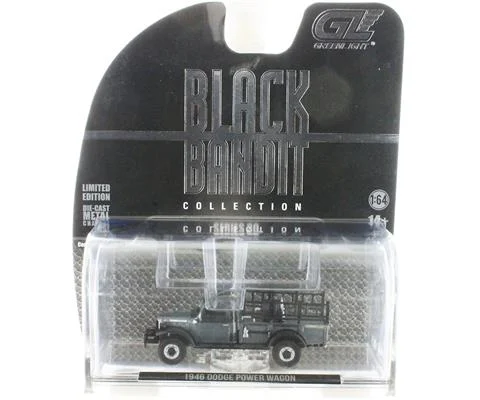 1946 Dodge Power Wagon Fire Truck in Raw Body Grey with Black Accents - GREENLIGHT