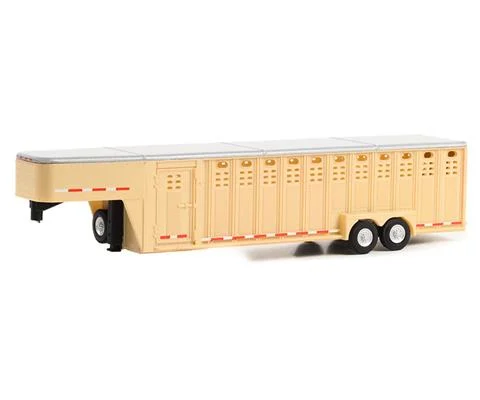 26 Vertical Three Hole Gooseneck Livestock Trailer in Beige - Hitch Tow Trailers
