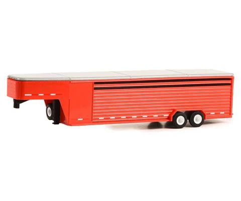 26 Continuous Gooseneck Livestock Trailer in Red - Hitch Tow Trailers