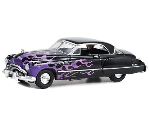 1949 Buick Roadmaster Hardtop in Black with Flames - GREENLIGHT