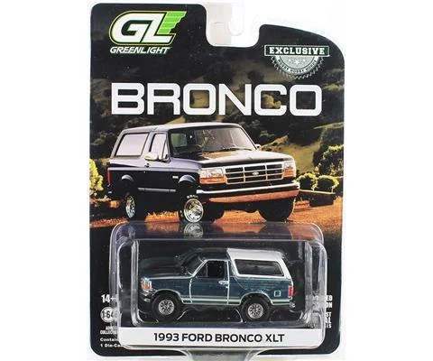 1993 Ford Bronco XLT in Silver Chrome - GREENLIGHT