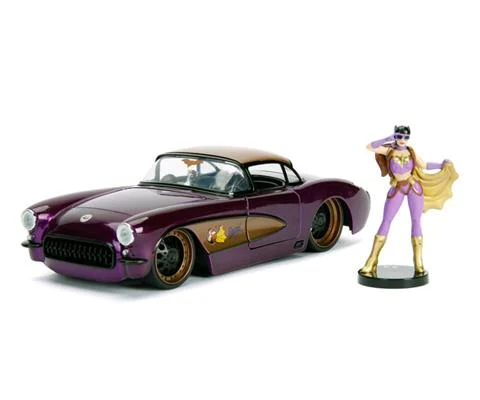 1957 Chevrolet Corvette with Batgirl Figure - JADA TOYS