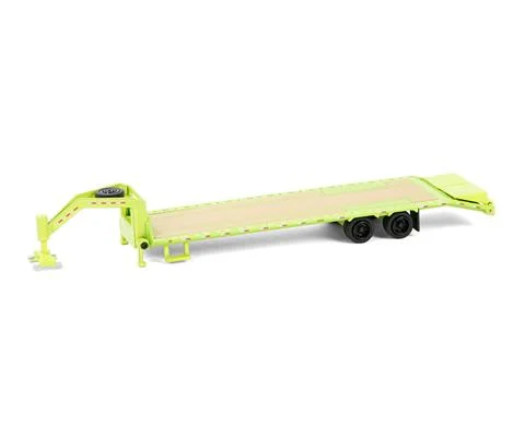 Gooseneck Trailer in Lime Green with Red and White Conspicuity Stripes - GREENLIGHT