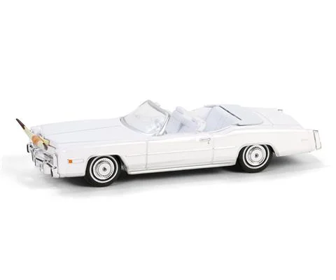1976 Cadillac Eldorado Convertible in White with Bull Horns Hood Ornament - GREENLIGHT