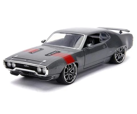1972 Plymouth GTX in Grey with Red Stripe - JADA TOYS