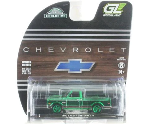 1972 Chevrolet Cheyenne C10 Short Bed Pickup Truck in Chrome Green - GREENLIGHT