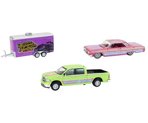 2014 Ram 1500 Pickup Truck with 1964 Chevrolet Impala Lowrider in Enclosed Hauler - Hispanic Heritage Month Tribute