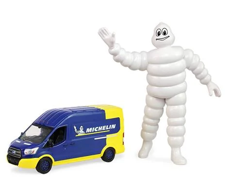 2019 Ford Transit LWB High Roof with Michelin Tires and 1/18 Scale Michelin Figure - GREENLIGHT