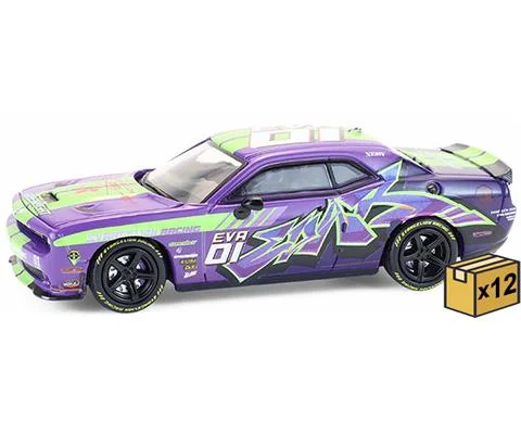 Evangelion Racing - Dodge Challenger SRT Hellcat - EVA RT Test Type-01 - 12 Pieces in a Non-Returnable Factory-Sealed Case