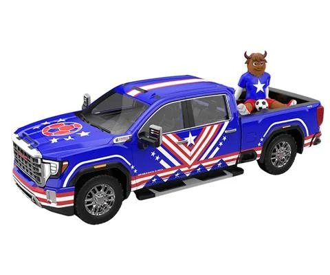 2022 GMC Sierra 3500 HD - USA Tribute with Bison Figurine - International Soccer Celebration