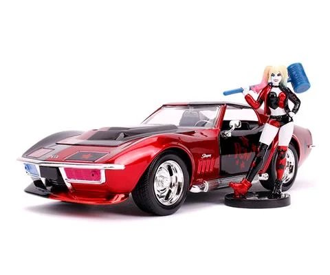 1969 Corvette Stingray with Harley Quinn Figure - JADA TOYS