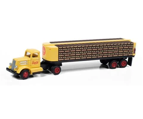 Coca-Cola - White WC22 with Flatbed Trailer and Bottles in Yellow