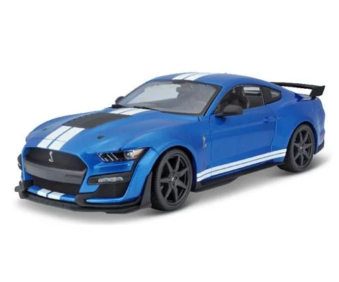 2020 Ford Mustang Shelby GT 500 in Blue with White Stripes - MAISTO
