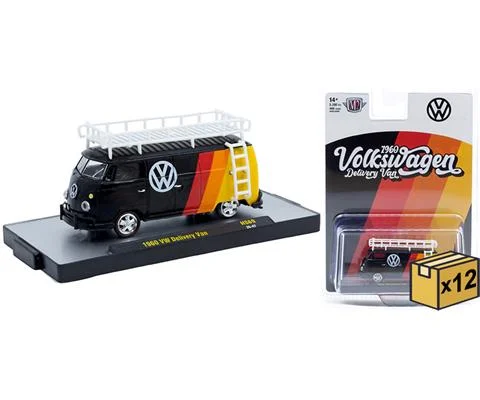 1960 VW Delivery Van in Black with Stripes- 12 Pieces in a Non-Returnable Case