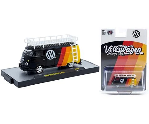 1960 VW Delivery Van Black with Stripes - M2MACHINES