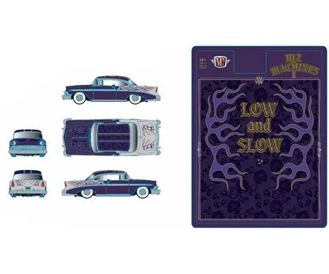 1956 Chevrolet Bel Air Lowrider in Purple and White - M2MACHINES