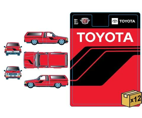 1985 Toyota Truck in Red with Black Stripes - 12 Pieces in a Non-Returnable Case