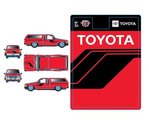 1985 Toyota Truck in Red with Black Stripes - M2MACHINES