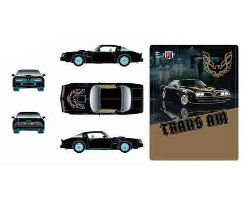 1978 Pontiac Trans Am Hardtop in Gloss Starlight Black with Golden Firebird Graphics - M2MACHINES