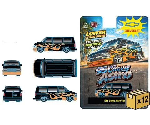 1995 Chevrolet Astro Van in Black with Flame Graphics - 12 Pieces in a Non-Returnable Case