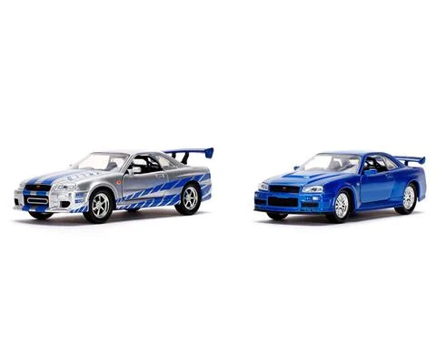 Brians Nissan Skyline GT-R in Silver and Nissan Skyline GT-R in Blue - Fast and Furious