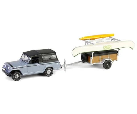 1968 Jeep Jeepster Commando SC-1 in Gray with Canoe Trailer Canoe Rack Canoe and Kayak