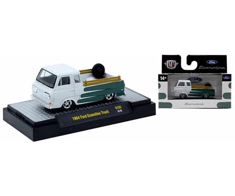 1964 Ford Econoline Truck in White with Green Panels - M2MACHINES
