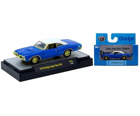 1970 Dodge Super Bee 383 in Blue and White with Gold Rims and Accents - M2MACHINES