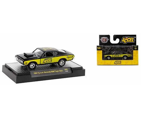 1968 Plymouth Barracuda HEMI Super Stock in Black and Gold - M2MACHINES