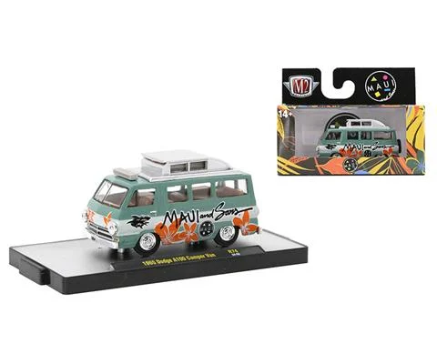 Maui Sons - 1965 Dodge A100 Camper Van in Green with Maui Decal