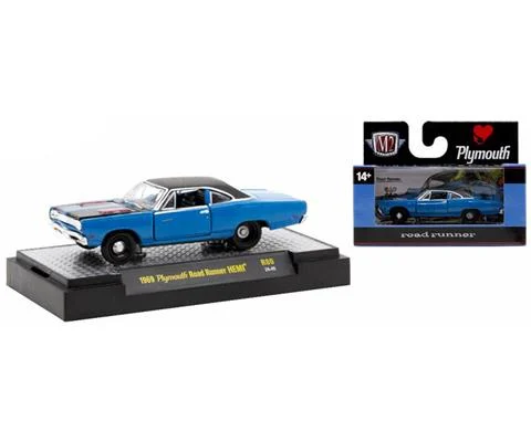 1969 Plymouth Road Runner HEMI in Black and Blue - M2MACHINES