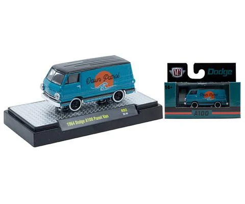 1964 Dodge A100 Panel Van in Blue with Black Roof - M2MACHINES