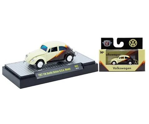 1967 Volkswagen Beetle Deluxe USA Model in Cream and Dark Brown - M2MACHINES
