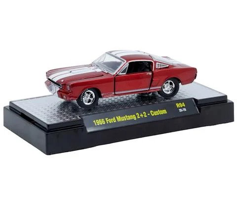 1966 Ford Mustang Custom in Red with White Stripes - M2MACHINES