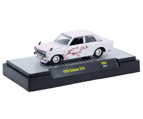 1970 Datsun 510 with Cherry Blossom Graphics in White and Pink - M2MACHINES