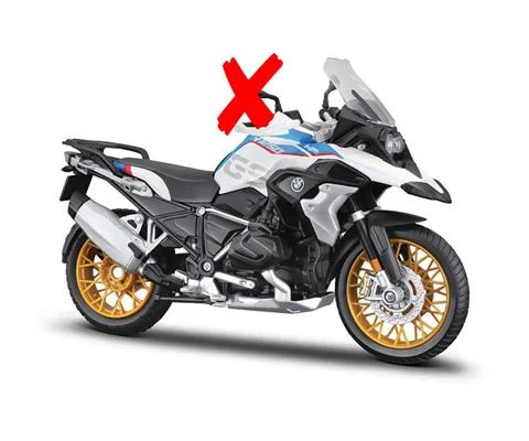 BMW R1250 GS Motorcycle in White and Red and Blue - MAISTO