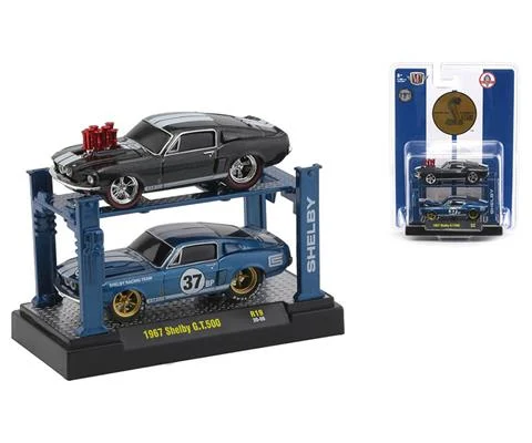 1967 Ford Shelby GT500 in Black Pearl Metallic and in Guardsman Blue with Auto-Lift