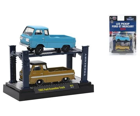 1965 Ford Econoline Truck Gasser and 1965 Ford Econoline Truck in Dark Gold Metallic with Auto-Lift