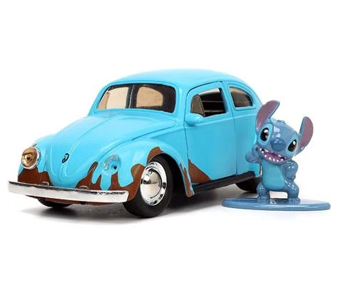 1959 Blue Punch Buggy with Stitch Figure - JADA TOYS