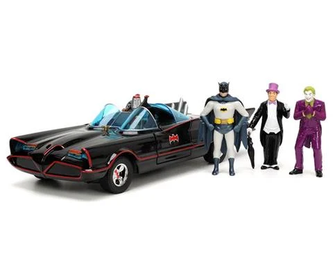 Batman 1966 Classic TV Series Deluxe Pack - Batmobile with 4 Figures
