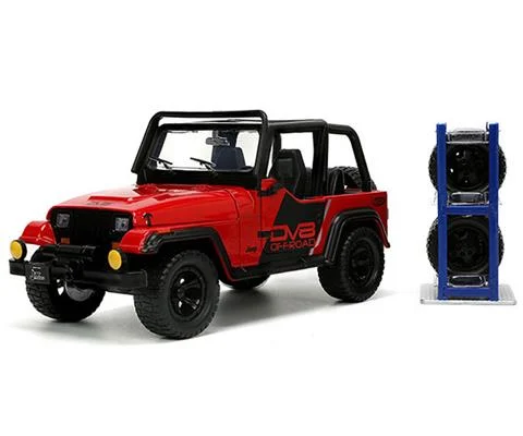 1992 Jeep Wrangler with Tire Rack and Extra Wheels - JADA TOYS