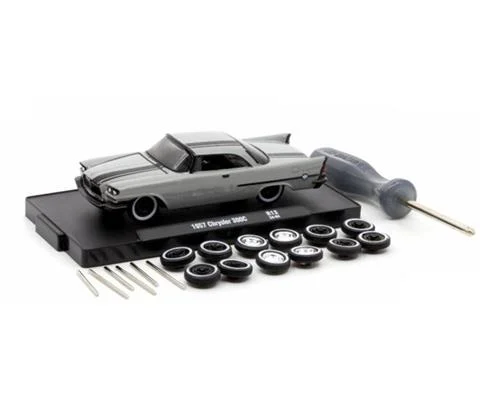 1957 Chrysler 300C in Gray with Black Stripes - M2MACHINES