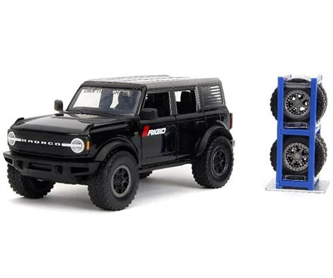 Own the Night - 2021 Ford Bronco in Black with Extra Wheels - Just Trucks