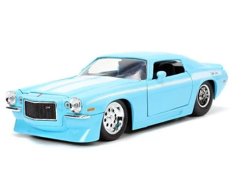 1971 Chevrolet Camaro in Light Blue with White Stripes - JADA TOYS