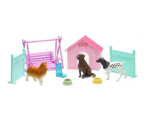 My Best Friend Dog Playset with Swing Dog House Fences and Accessories - NEW-RAY