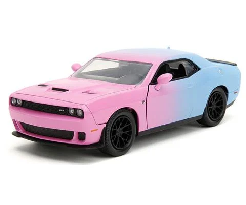 2015 Dodge Challenger SRT Hellcat in Pink and Blue - JADA TOYS