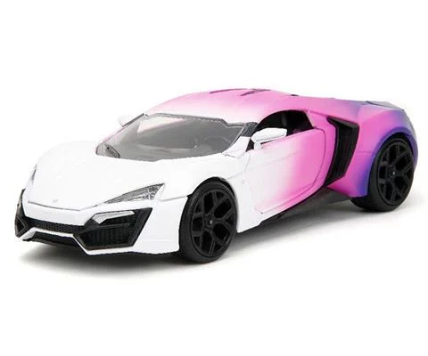 Lykan HyperSport in White Pink and Purple Gradient with Base - JADA TOYS