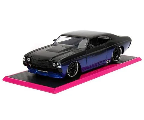 1971 Chevrolet Chevelle SS in Black and Blue Gradient with Base - JADA TOYS